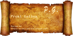 Prokl Galina névjegykártya